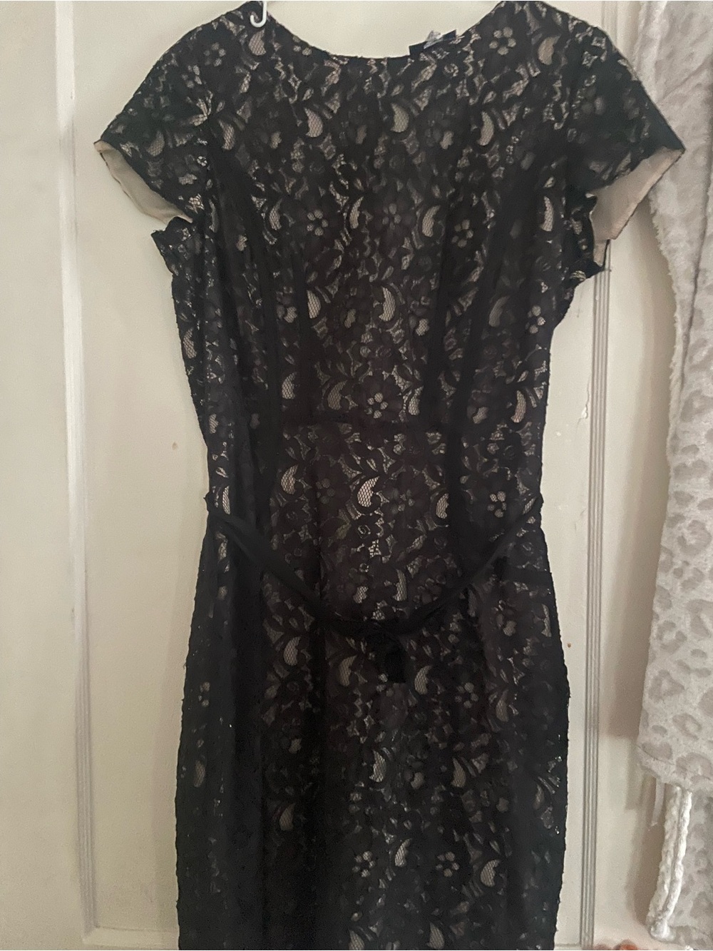Taylor Black Floral Lace Midi Dress